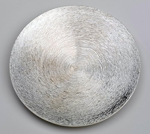 Kerzenteller, Dekoteller aus Alu gewölbt in Silber Ø 14 cm