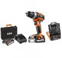 Perceuse à percussion AEG 18V - 2 batteries 2.0 Ah - chargeur - Coffret d'accessoires 30 pièces BSB18C2LI-202CKIT1