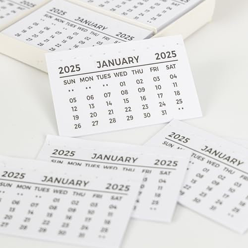 Calendario 2026, confezione da 10 mini calendari a strappo, con inserto, bianchi, con visualizzazione mensile