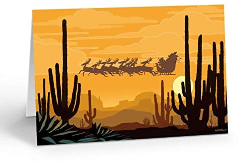 Stonehouse Collection Weihnachtskarten mit Umschlägen, Motiv: Wüste Sonnenuntergang, 18 Stück