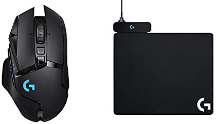 Logitech G502 Lightspeed Kabellose Gaming-Maus + Logitech Powerplay Wireless Charging Gaming Mouse Pad