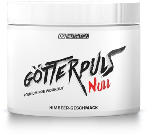OS NUTRITION Götterpuls NULL Koffeinfreier Premium Pre Workout Booster Himbeere Pulver, 300g