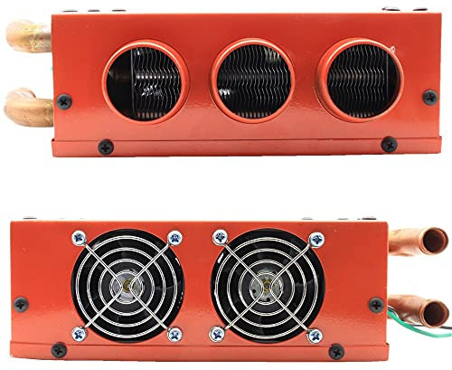 TOTMOX Chauffage intégral 2 en 1 pour voiture froid et chaud universel - Dégivreur de pare-brise portable - 12 V 50 W - Chauffage d'air compact pour l'hiver - Accessoires de montage - Rouge