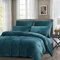 Boqingzhu Plüsch Bettwäsche 155×220cm Biber Petrol Blau Flanell Winter Warm Kuschelig Flauschig Bettwäsche Teddy Fleece Samt Cashmere Touch Bettbezug 155×220cm mit Reißverschluss