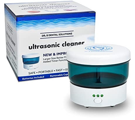 Dr. B Dental Solutions Ultrasonic Cleaner, High Frequency Wave Cleaning Machine for Dentures, Nightguards, Retainers, Aligners, and Sleep Apnea Devices
