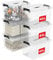 Cetomo 45L*6 Caja de Almacenamiento con Asa, Caja de Plástico con Tapa y Cierre Seguro, Contenedor de Almacenamiento Grande, Duradera, Apilable, Resistentes, Transparente, Paquete de 6 de 45L