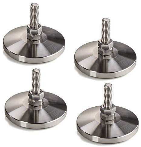 4 pezzi Viti di regolazione M8 x 30 mm Ø 40 mm in vero acciaio inox (SS201) regolabili in altezza con base in gomma Piedini per mobili Piedini di regolazione di SOTECH