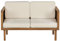 Outdoor 2-Sitzer Loungesofa Akazienholz hellbraun Auflagen beige Rustikal Baratti