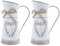 Happyyami Vintage Farmhouse Milk Can 2Pcs Shabby Chic Vase French Galvanized Floral Bucket with Handle Rustic Pitcher for Dried Floral Arrangements