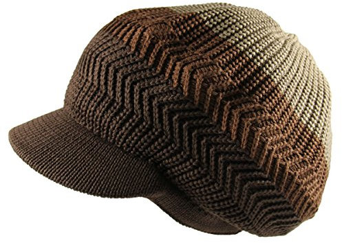 Rasta World Unisex Rasta Slouchy Beanie Visier Hut, Khaki/Braun/Dunkelbraun, XL/Einheitsgröße