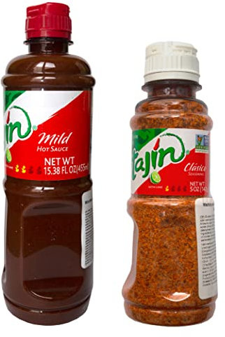 TLT FOODS - PACK Salsa Picante Tajin Mild 455ml + Mezcla de chiles Tajin Clásico 142g