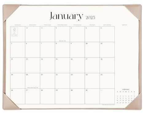 Vereinfachter Schreibtischkalender 2024-2025 mit Schreibtischunterlage, Cabbrix großer Schreibtischunterlage-Kalender 53,3 x 41,5 cm, läuft von Jan 2024 bis Juni 2025, Schreibtischunterlage Kalender