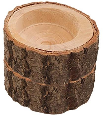 Housoutil 2pcs Wooden Stake Candlestick Rustic Wood Votive Holders for Tea Light for Wedding Decorations and Party Centerpieces