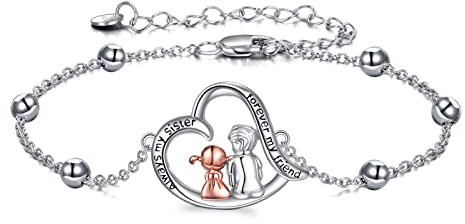 YFN Schwestergeschenke von Bruder für Schwester Sterling Silber Bruder und Schwester Armband Schmuck Geschenke für Mädchen (Bruder)