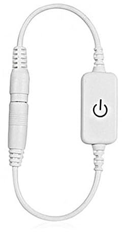 Mini-LED-Dimmer, Touch-Schalter, DC12–24 V, LED-Touch-Inline-Dimmer, LED-Streifen, Dimmer, Helligkeitsregler, Dimmen, Ein-Aus-Schalter, Controller (WHITE)