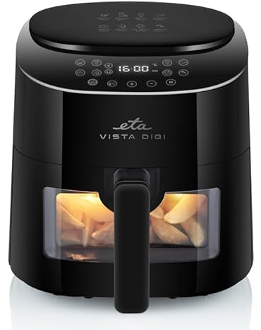 ETA Friggitrice ad aria calda Vista Digi I 4,3 litri Friggitrice I 1300 Watt I 40-220°C I Finestra I Touch Display I Timer