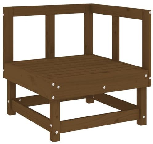 vidaXL Garten Ecksofa, Modular Gartenmöbel mit Holzgestell, Sofa Lounge Sessel für Garten Terrasse Balkon, Gartensofa Gartensessel, Honigbraun Massivholz Kiefer