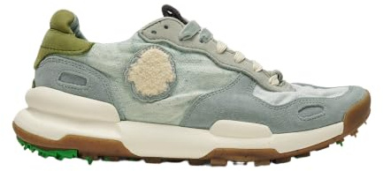Satorisan - Chacrona Linen - Casual Sneaker Damen - Vintage Leder und Leinen Sportschuhe Bequem, Nachhaltig und Dauerhaft - Camo Milky Jade - 40