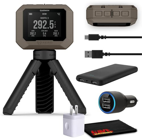 Garmin Xero C1 Pro Cronógrafo con lectura FPS para disparos de rango, diseño compacto, lecturas precisas, paquete de rendimiento versátil con accesorios