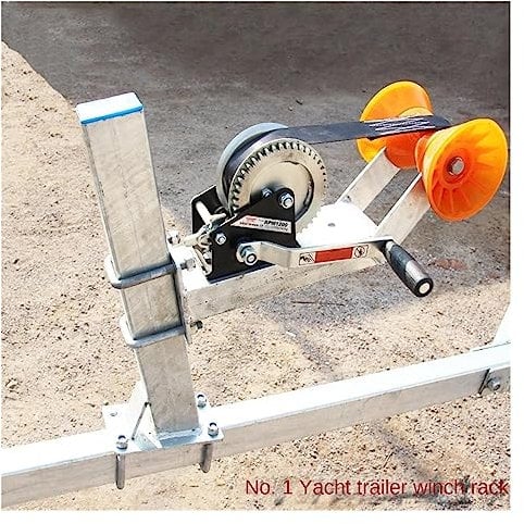 Boat Trailer Winch Mount for Motorboats, Fishing Boats, and Speedboats CAIHUA (Color : No.1 1200 lb winch+frame)