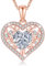 LAVUMO Lebensbaum Herz Kette Damen 925 Sterling Silber Geburtsstein Anhänger Halsketten Geburtstagsgeschenk für Frauen Freundin Mama Valentinstag Muttertags Weihnachten (Roségold-04-April)