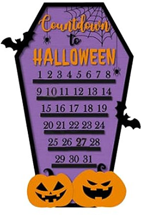 Countdown bis Halloween Kalender Holz Advent Sarg Zahl Lustig 2023 25/31 Tage Weihnachten Countdown Kalender für Kinder Weihnachten Adventskalender 2023 für Erwachsene