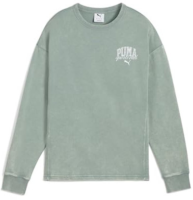 PUMA Mädchen Class Comfort Washed Crew TR Hooded Sweatshirt, Green Moon, XS