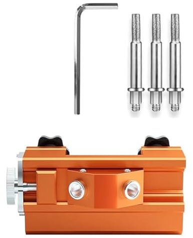 QUR Kettensägenschärfer, Kit zum Schnellen Schärfen Von Kettensägen, Tragbares Handkurbel-Kettensägenschärfgerät, 3-Teilige Schleifsteine