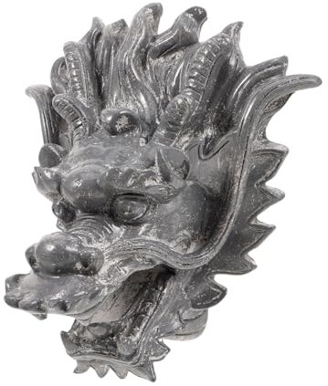 Cabilock Dragon Head Wandbrunnen Wasserspeier Für Garten Dekorative Outdoor Wasserfontäne Langlebigem Resin Grauton