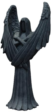 Dark Angel Sculpture - Resin Dark Angel Statue Decor, Resin Betende Engel Skulptur | Einzigartige Dunkle Engel Figur, Einzigartige Dunkle Engel Figur, Ästhetische Engel Beschützer Statue für Büros,