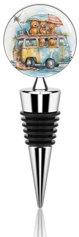 Truck And Bear Wine Bottle Stoppers Resealable Wine Pump Vacuum Stoppers Sparkling Wine Stopper Champagne Stoppers Leak Proof Keep Fresh Suitable for Standard