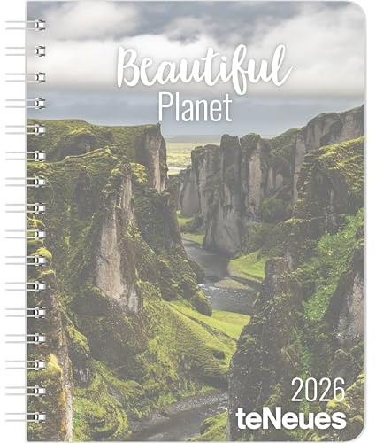 teNeues - Beautiful Planet Diary 2026 – Buchkalender 17x22 cm | Wochenkalender Deluxe mit Naturfotografien für Reise-Fans, Weltenbummler & Naturfreunde: Diary