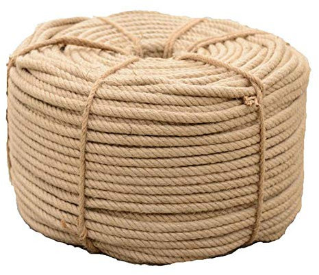 Natürliches Hanfseil, 50 m, hochfest, Juteseil, solide, langlebig, geflochtenes Sisalseil zum Basteln, Klettern, Anker, Hängematte, nautische Katzenkratzbaum, Tauziehen, Dekoration, 28 mm Durchmesser