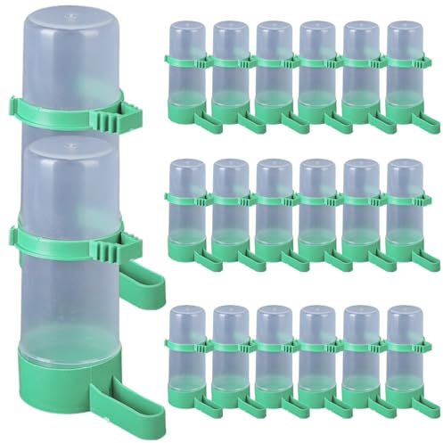 20Pcs Bird Water Dispenser, Large Capacity Automatic Feeder, Multifunctional Cage Drinker Bottle, Dispenser