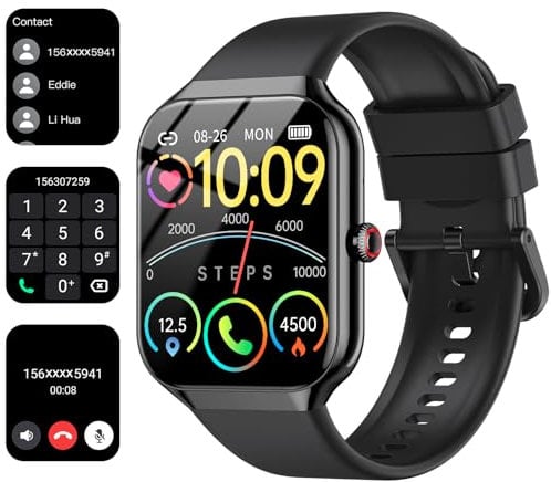Smartwatch Uomo Donna, 1.96 Orologio Smartwatch con Effettua/Risposta Chiamate, 112+ Sportive Fitness Tracker con Cardiofrequenzimetro Sonno Contapassi, Impermeabil IP68 Smart Watch per Android iOS