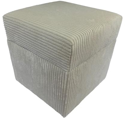 Max Mebels Cord-Hocker POSO 40x40 cm gepolstert quadratisch mit Stauraum – aufklappbarer Sitzhocker für Wohnzimmer – Cappuccino