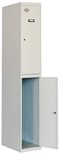 SimonRack Casier Vestiaire Metallique, 2 Portes, Comprend la Clé, 1800x400x500 mm, Gris - Simonlocker