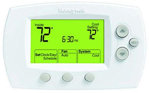 Honeywell Focuspro 6000 5-1-1/5+2-Day Programmable Thermostat, 1 Heat/1 Cool, Large