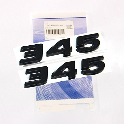 yoaoo® 2 x schwarz 345 Emblem Legierung Aufkleber 3D Logo für Hemi Dodge Challenger Chrysle 300 C (rot)