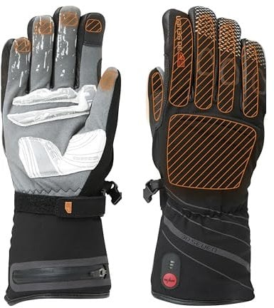 30seven Beheizte Fahrradhandschuhe, elektronische Heizhandschuhe, wasserfeste & Winddichte Outdoor-Bekleidung, für Damen, Herren & Kinder, schwarz, 10-L