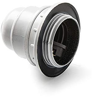 FAMATEL - Glühbirnenfassung mit Gewinde und Überwurfring | Bakelit | Glühbirnen E-27 | 4A/250V~ | Weiß