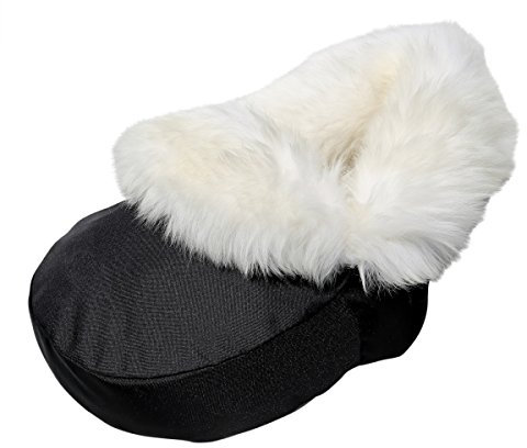 Lammfell - FUSSWÄRMER kuscheliges Merino Fell Naturfell Farbe Schwarz/Weiß