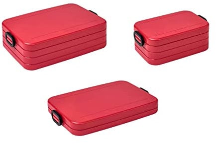 Mepal | Take a Break Starter-Set | Brotdose To Go | Lunchboxen für 2 bis 4 Sandwiches oder 4 bis 8 Brotscheiben | ideal für Meal Prep | Essenbox mit Unterteilung | Nordic red