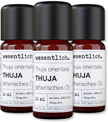wesentlich. Thuja Öl - ätherisches Öl - 100% naturrein (Glasflasche) - u.a. für Duftlampe und Diffuser (3x10ml)