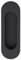 JUVA Poignée de porte coulissante ovale en coquillage noir mat – Modèle FI10005 | 125 x 40 mm | Poignée de meuble antique à encastrer | 1 pièce – Poignée de porte vintage avec vis – Poignée creuse