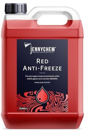 Jennychem Industrial Chemicals 5L Longlife Red Antifreeze and Coolant Super Concentrated Universal in Both Petrol and Diesel Engines Including Turbo-Charged. 5 Year Inhibitor Package