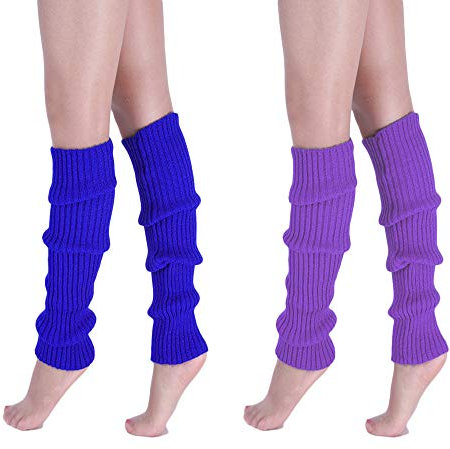 SUNTRADE 2 Paar Beinstulpen für Damen und Mädchen, gerippt, Stretch, Kniestrümpfe - - Einheitsgröße