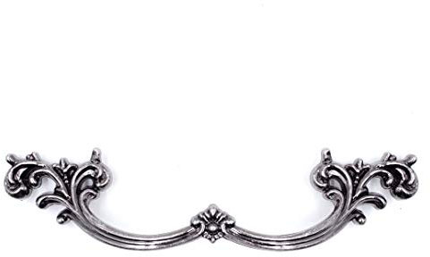 Schubladengriffe, französische Provinziale, antikes Silber, 10,2 cm Lochmitte, Vintage, Shabby Chic, für Kommode, Nachttisch, Schrank, PW1619OS102