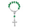 BOBIJOO JEWELRY - Mini Chapelet Voiture Camion Bracelet Marie Vierge Croix Pendentif Argent et vert