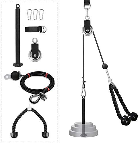 Gmjay 3-in-1-Fitness-LAT- und Lift-Riemenscheibensystem, LAT-Pulldown-Riemenscheiben-Kabelmaschinen-Aufsätze für Fitnessgeräte Heimtraining zum Trainieren,A